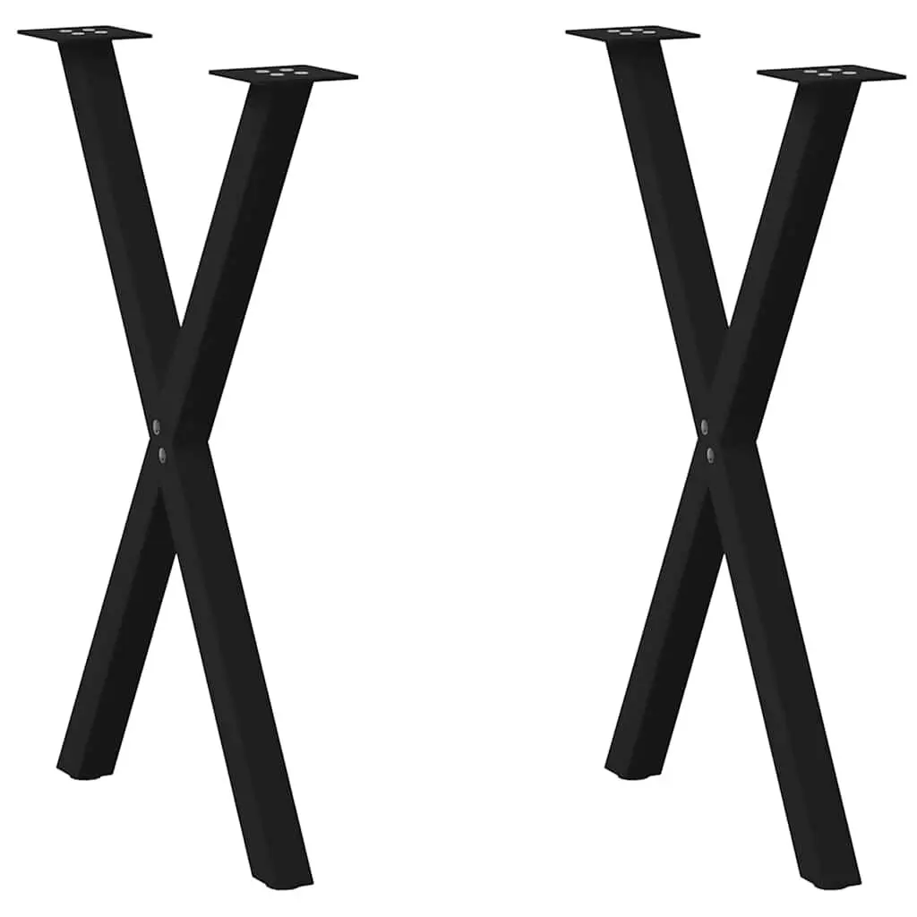 X-Shaped Dining Table Legs 2 Pack Black 22.4x28.7 Inches Steel Modern Table Base