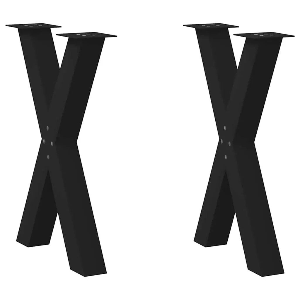 X-Shaped Dining Table Legs 2 Pack Black 23.6x28.7 Inches Steel Adjustable Table Base