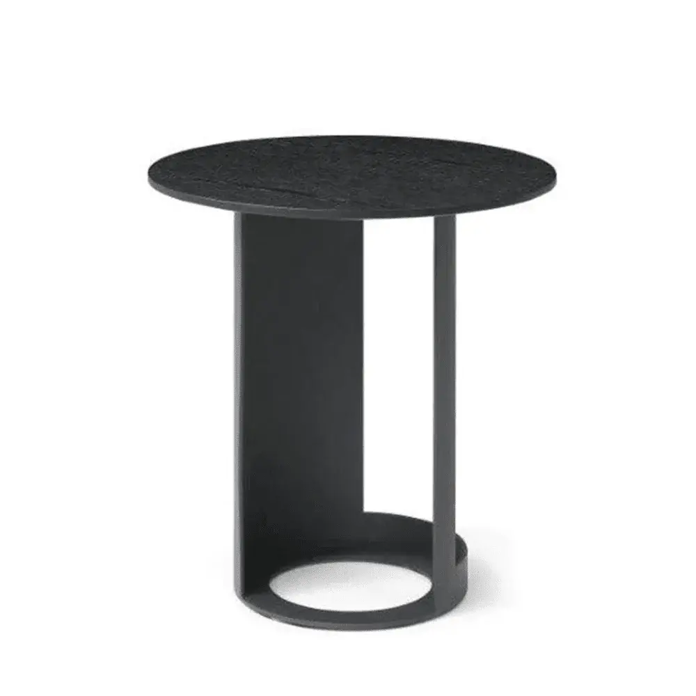 Alban Round Side Table - Matte Ebony
