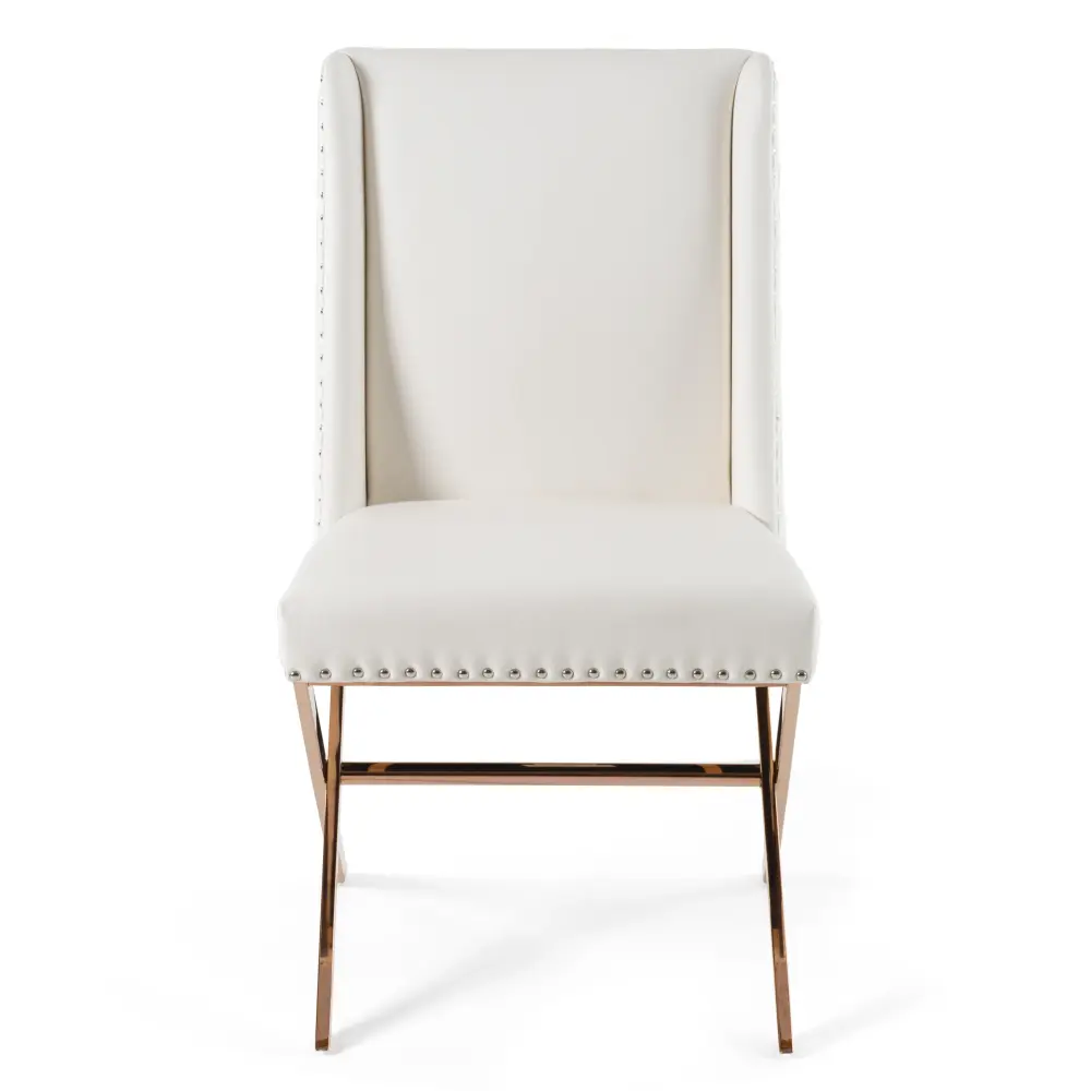 Modrest Alexia - Cutting-edge White + Rosegold Dining Chair