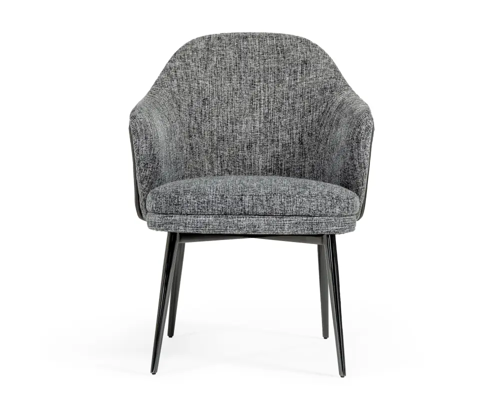 Modrest Cora - Cutting-edge Grey Fabric & Leatherette Dining Chair