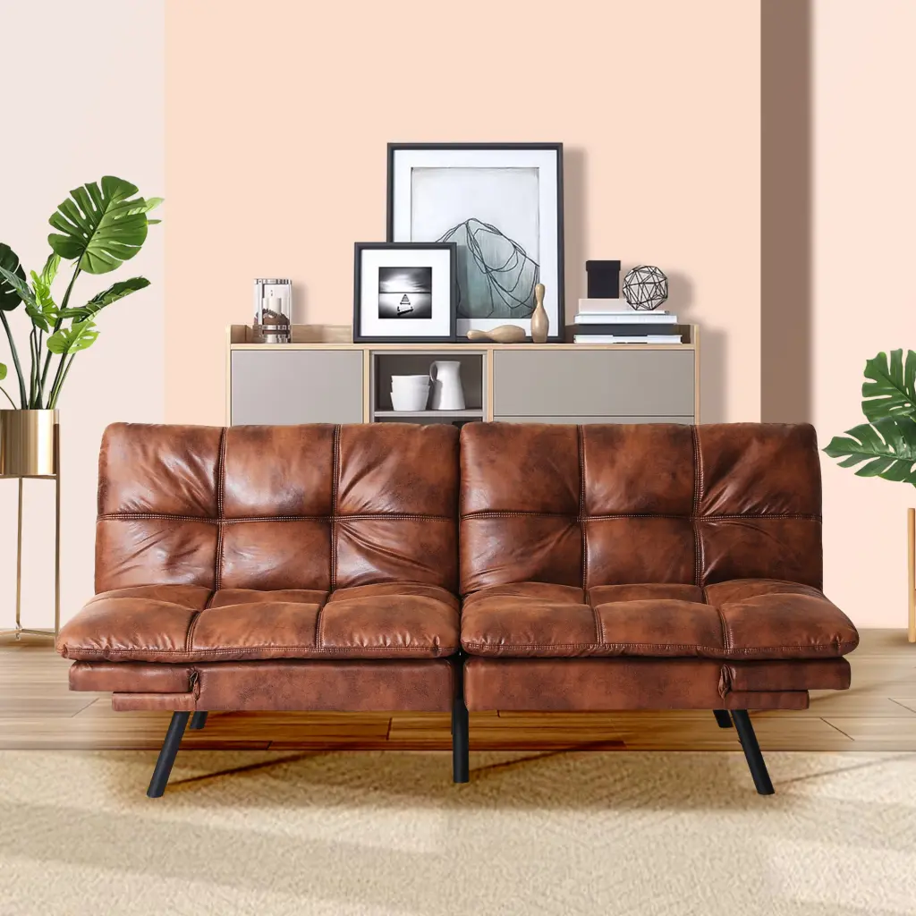 Futon Sofa Bed Adjustable Backrest Sleeper Couch Convertible singularity