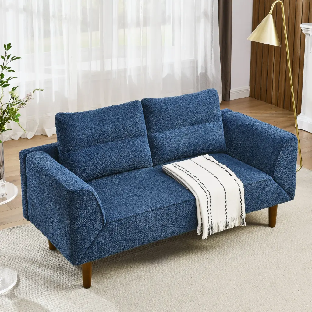 Convertible Futon Sofa Bed Comfy Loveseat Sleeper Sofa Adjustable Back chuangyuan smart home