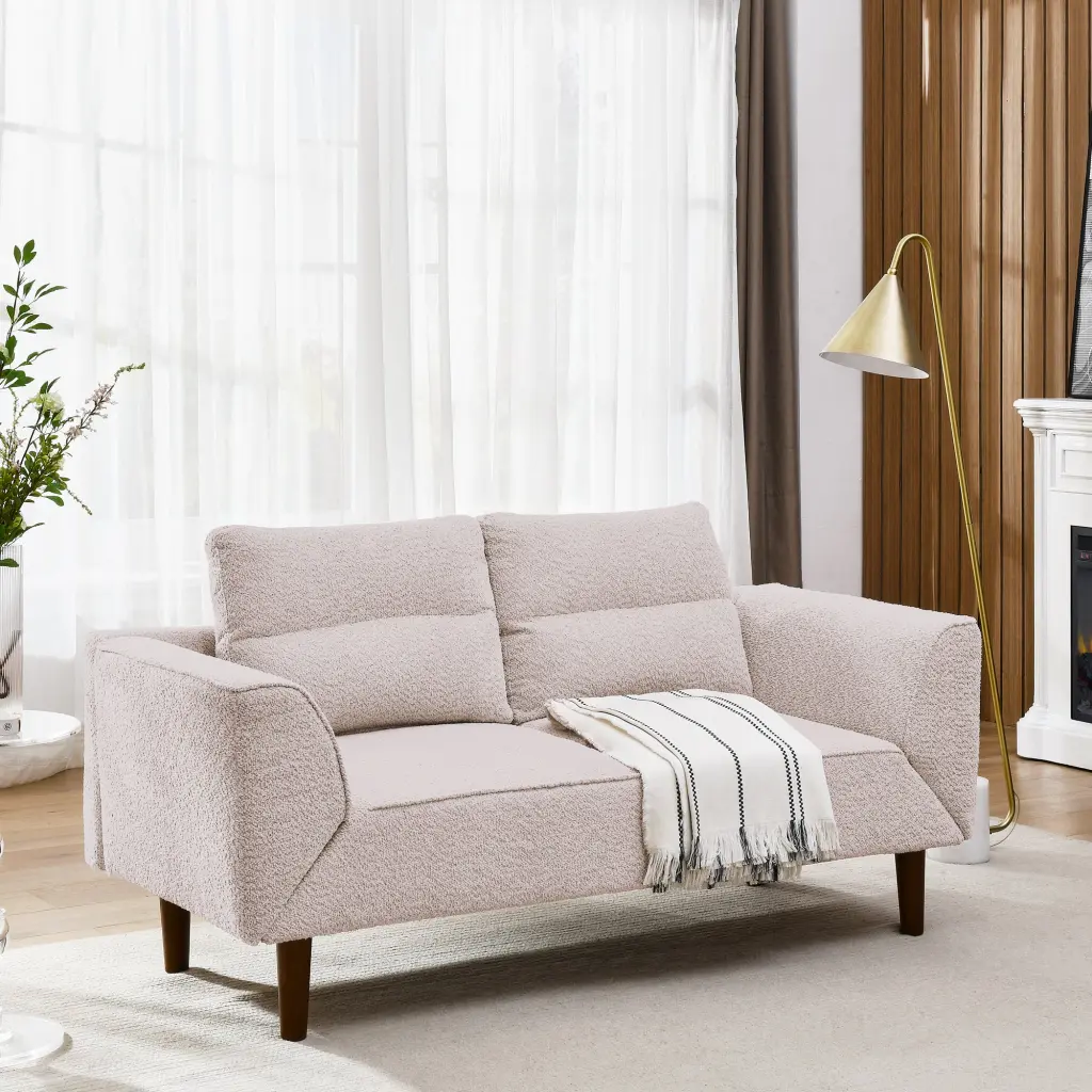 Convertible Futon Sofa Bed Comfy Loveseat Sleeper Sofa Adjustable Backrest chuangyuan smart home