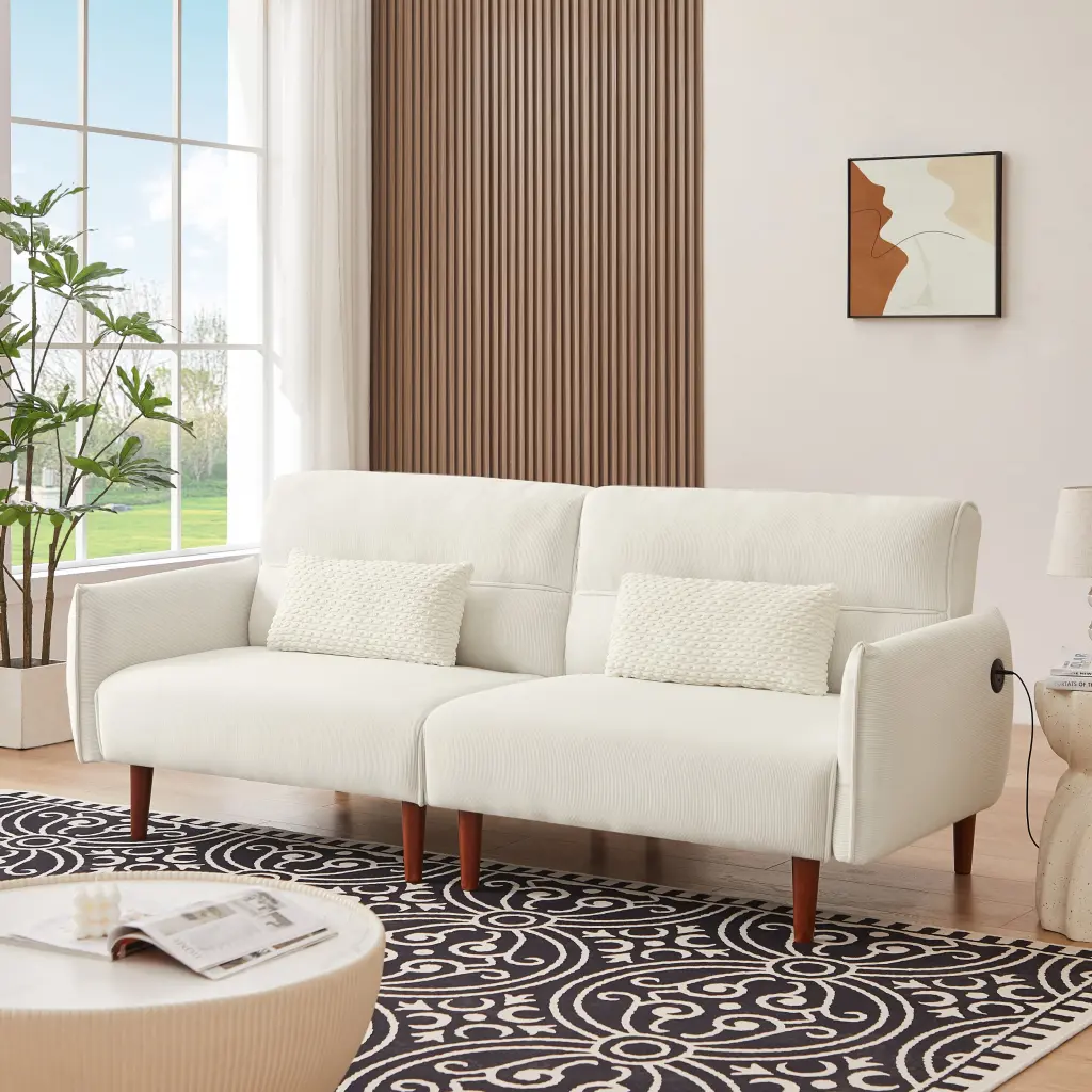 Convertible Futon Sofa Bed Customizable Modern Couch Sleeper meiting furniture