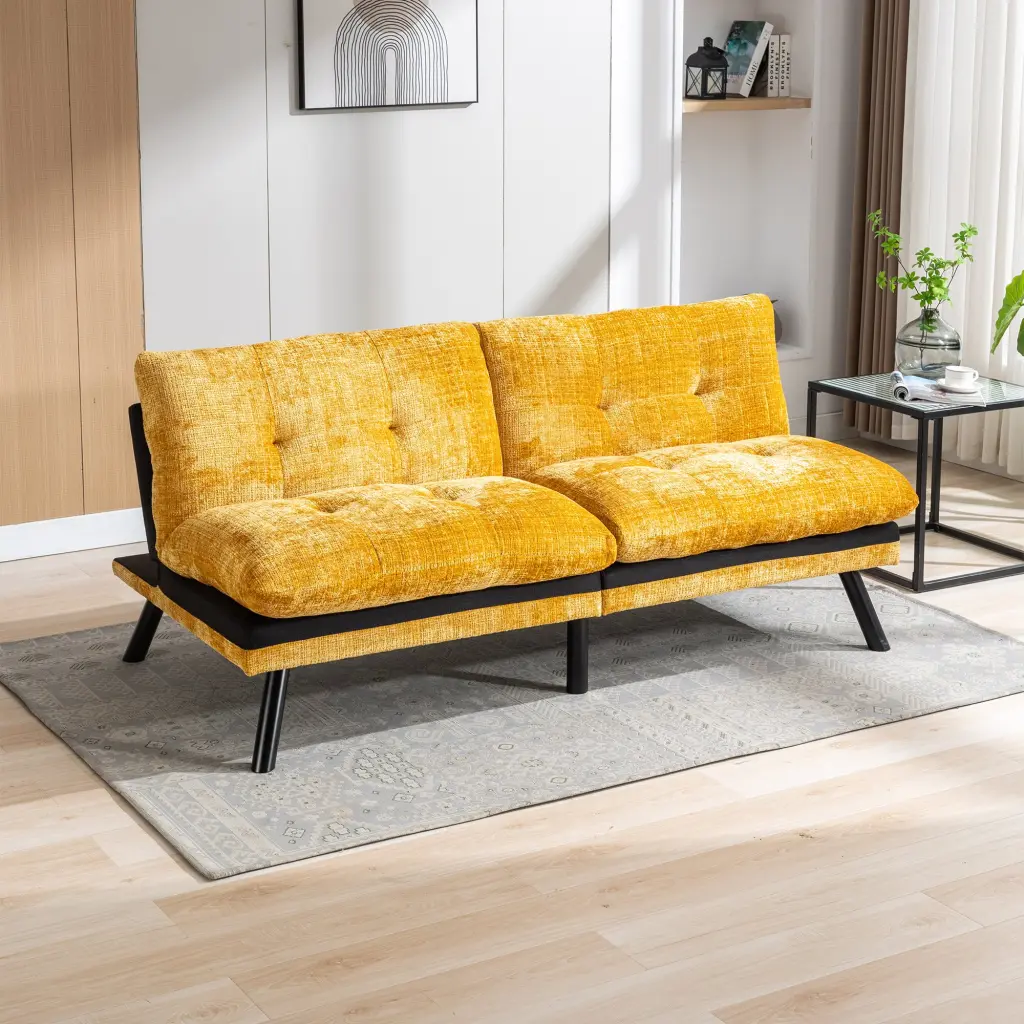 Convertible Sofa Bed Loveseat Futon Bed Adjustable Lounge Couch Memory Foam homemax