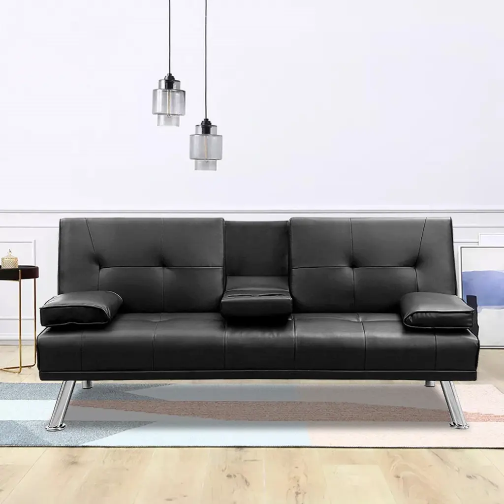 Mega Futon Sofa Bed Modern Faux Hide Convertible Folding Lounge Sofa mega furnishing