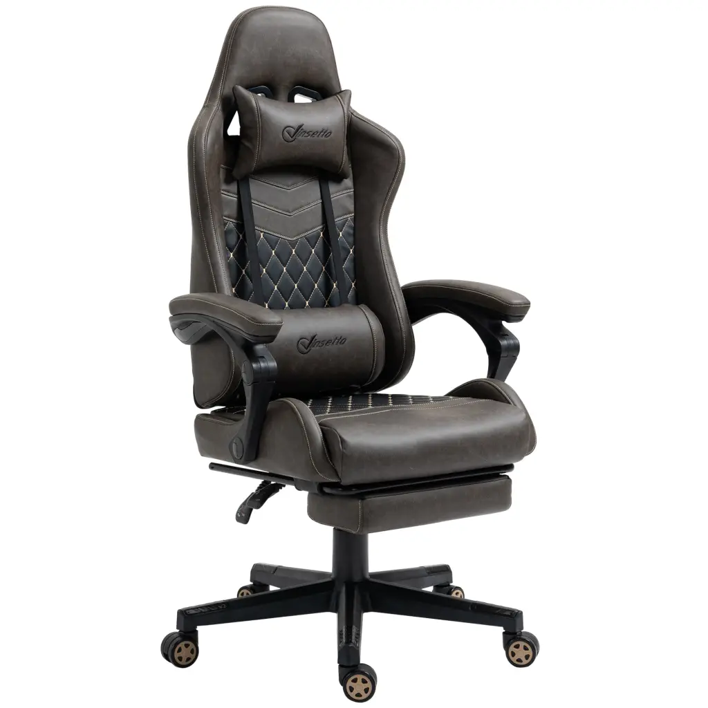 Vinsetto Racing Gaming Chair Diamond PU Leather Office Gamer Chair High Back aosom business