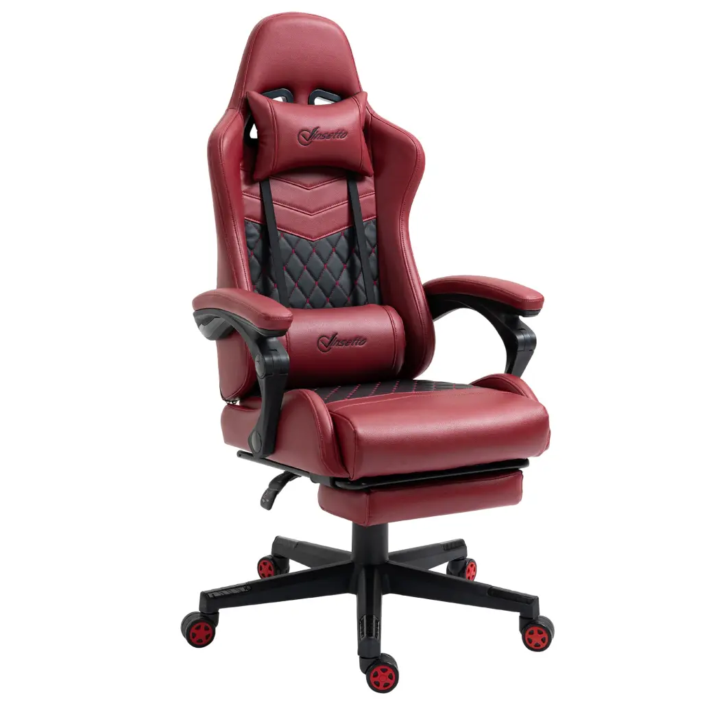 Vinsetto Racing Gaming Chair Diamond PU Leather Office Gamer Chair High Back aosom business
