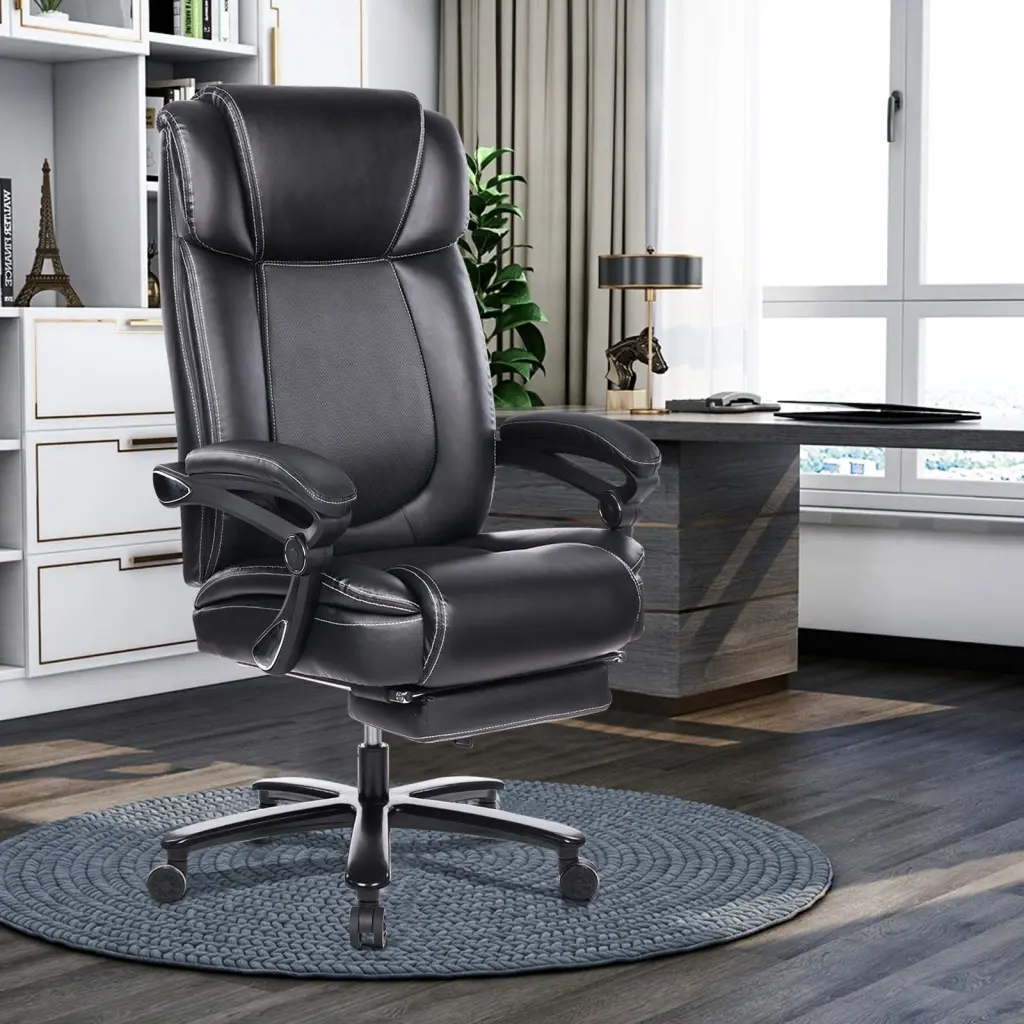 Stationery Chair Footrest 400Lb Big And Tall Computer Gaming Chair Ergonomic Office Chair vanbow