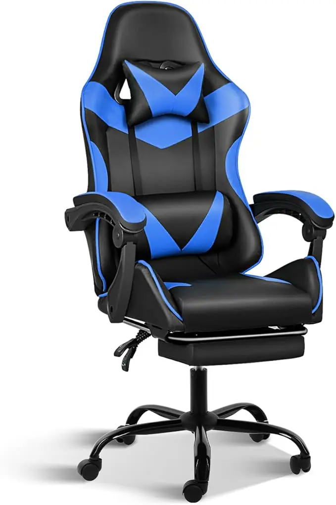 Gaming Chair Adjustable Backrest and Seat Height Swivel Recliner Racing Style w1134dhs