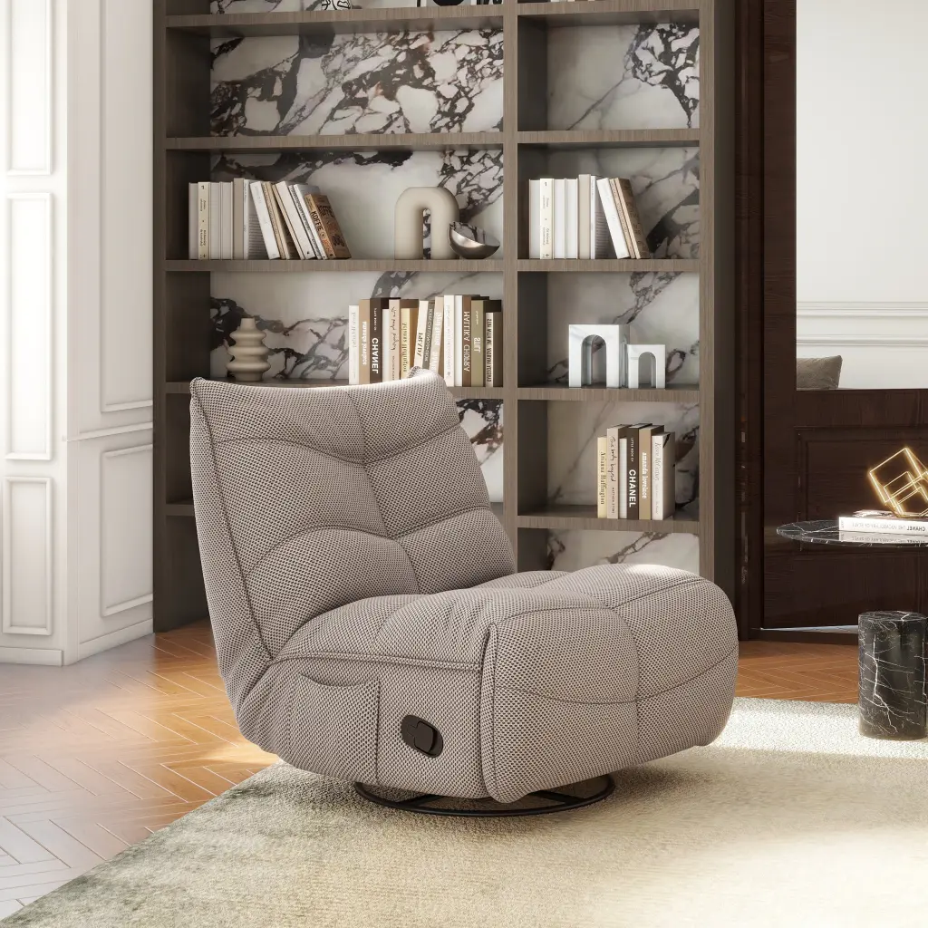 Rearden 35.5 Inch Swivel Glider Manual Recliner Gaming Lounge Chair jennifer taylor home