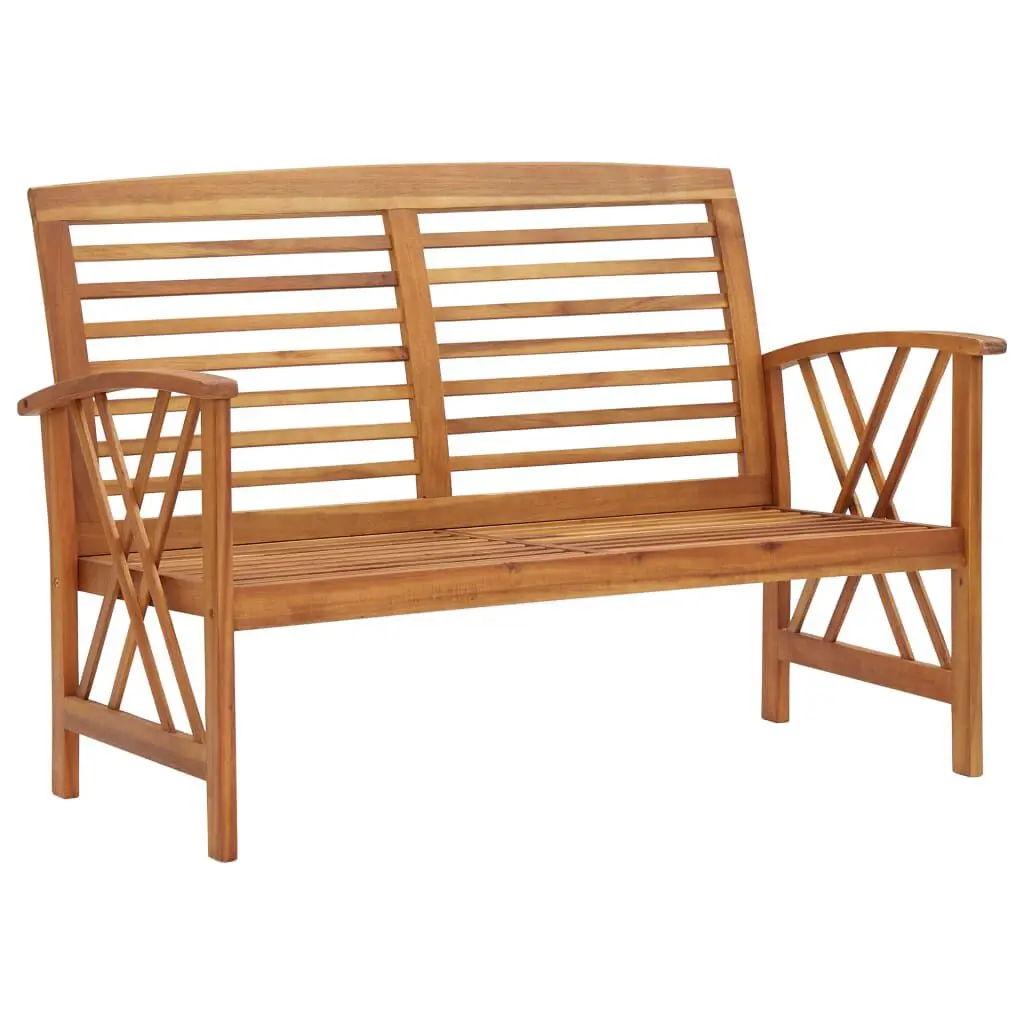 46.9 Inch Solid Acacia Wood Patio Bench Outdoor Garden Seating