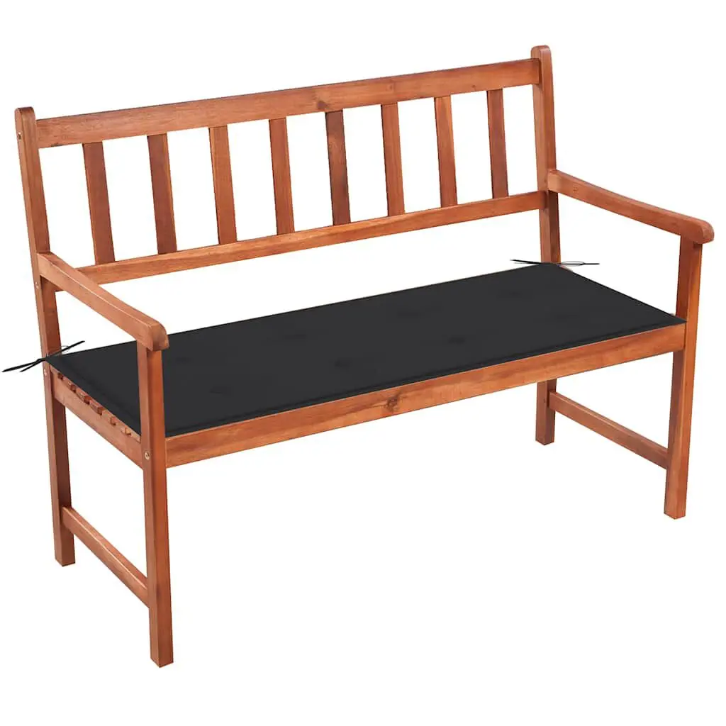47.2 Inch Solid Acacia Wood Patio Bench Cushion Outdoor Garden Furniture
