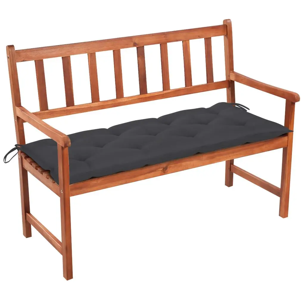 47.2 Inch Solid Acacia Wood Patio Bench Cushion Outdoor Seating