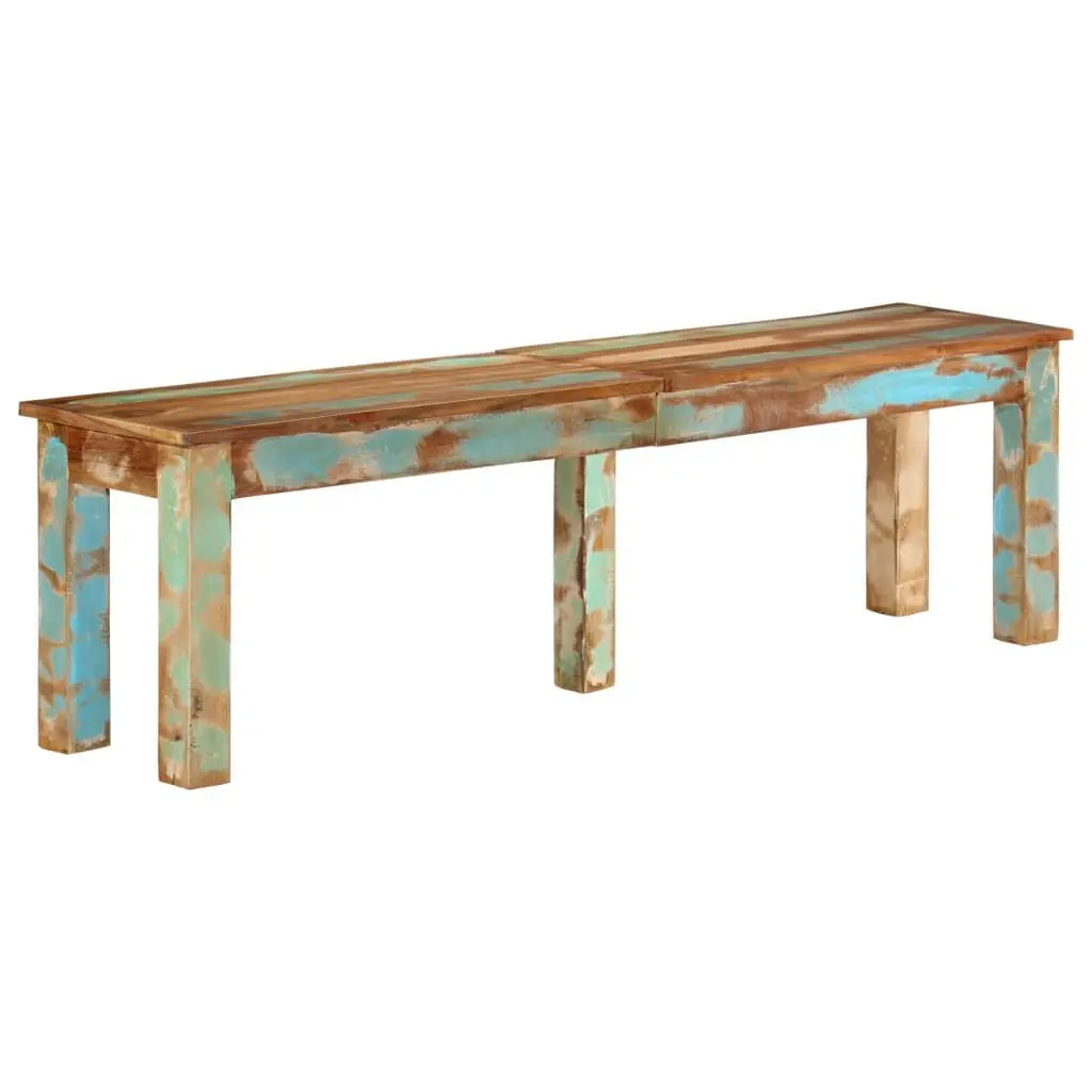 Bench 63x13.8x18.1 Inches Solid Reclaimed Wood Outdoor Garden Bench