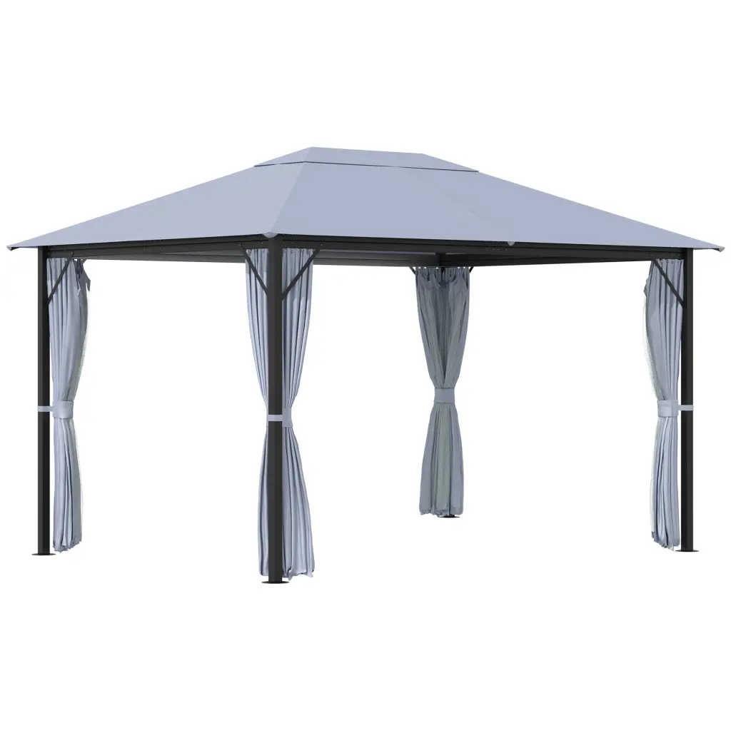 10x13 Patio Gazebo Aluminum Frame Outdoor Canopy Shelter aosom business