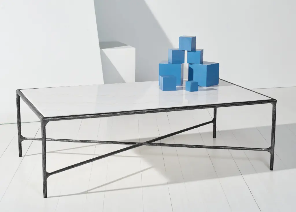 SAFAVIEH Couture Jessa Glam Metal Coffee Table Black White
