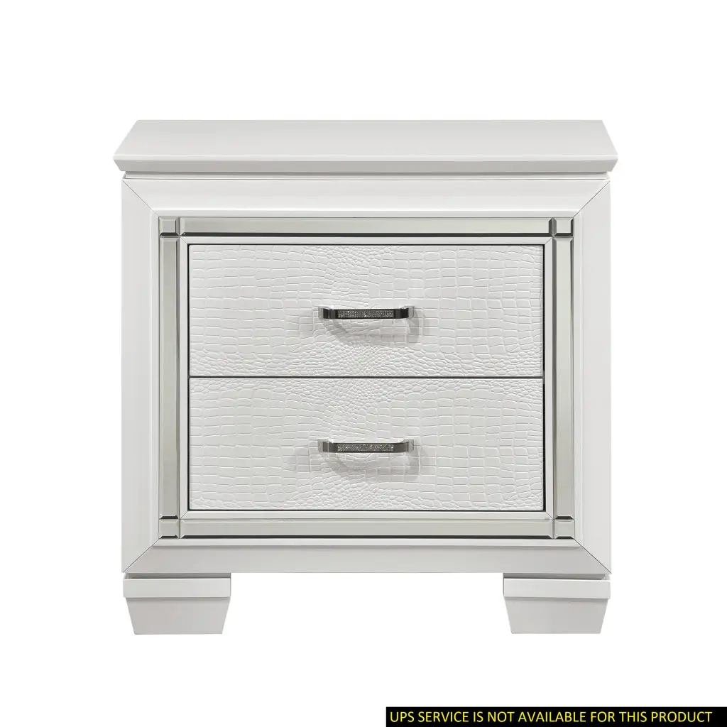 Glamorous Design Bedroom Furniture 1 Piece Nightstand 2 Drawers White Finish kanepe