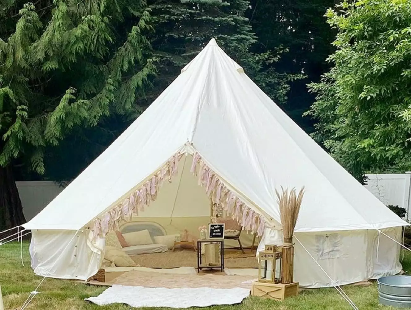 Been Younger Luxury New Oxford Fabric Glamping Tent 5M Waterproof Bell Tent Outdoor Camping 13