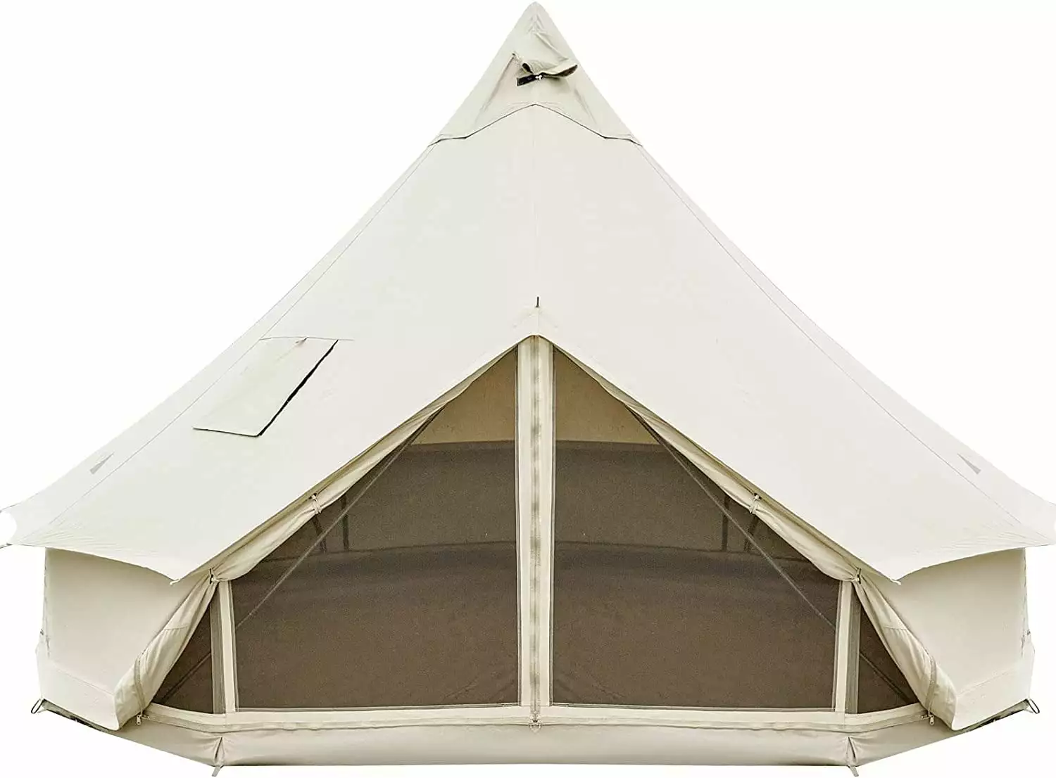 KingCamp Khan Canvas Bell Tent Camping 4 Seasons 16.4FT Stove Jack Hole 8-Person Luxury Glamping Tent