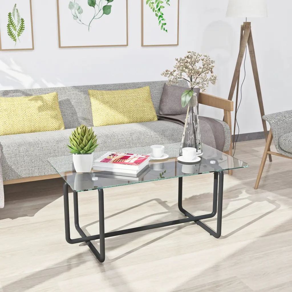 Modern Tempered Glass Tea Table Coffee Table Living Room jws-w241