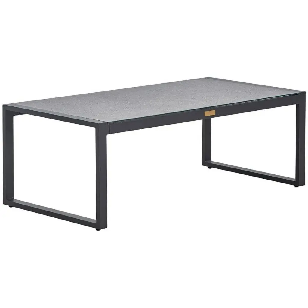 Tommy Hilfiger Hampton Outdoor Coffee Table Gray Pebbled Glass Top