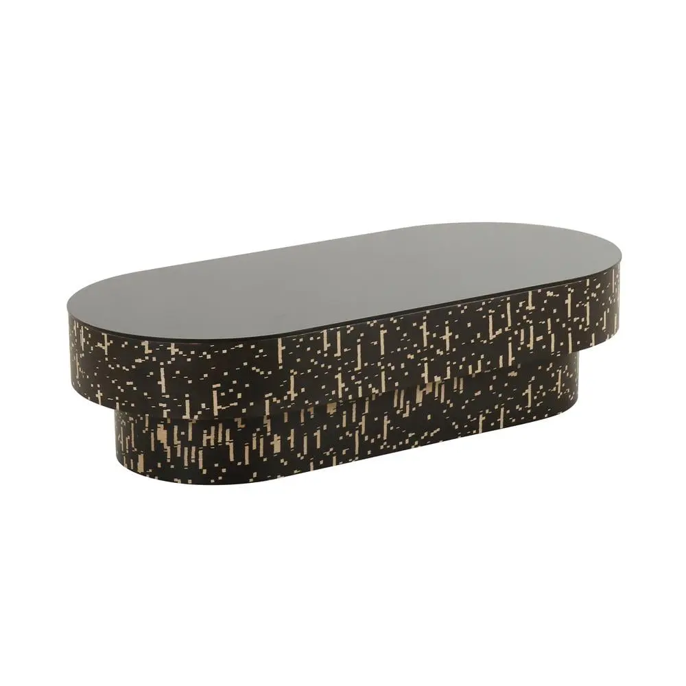 TOV Furniture Faye Black Glass Coffee Table Modern Design