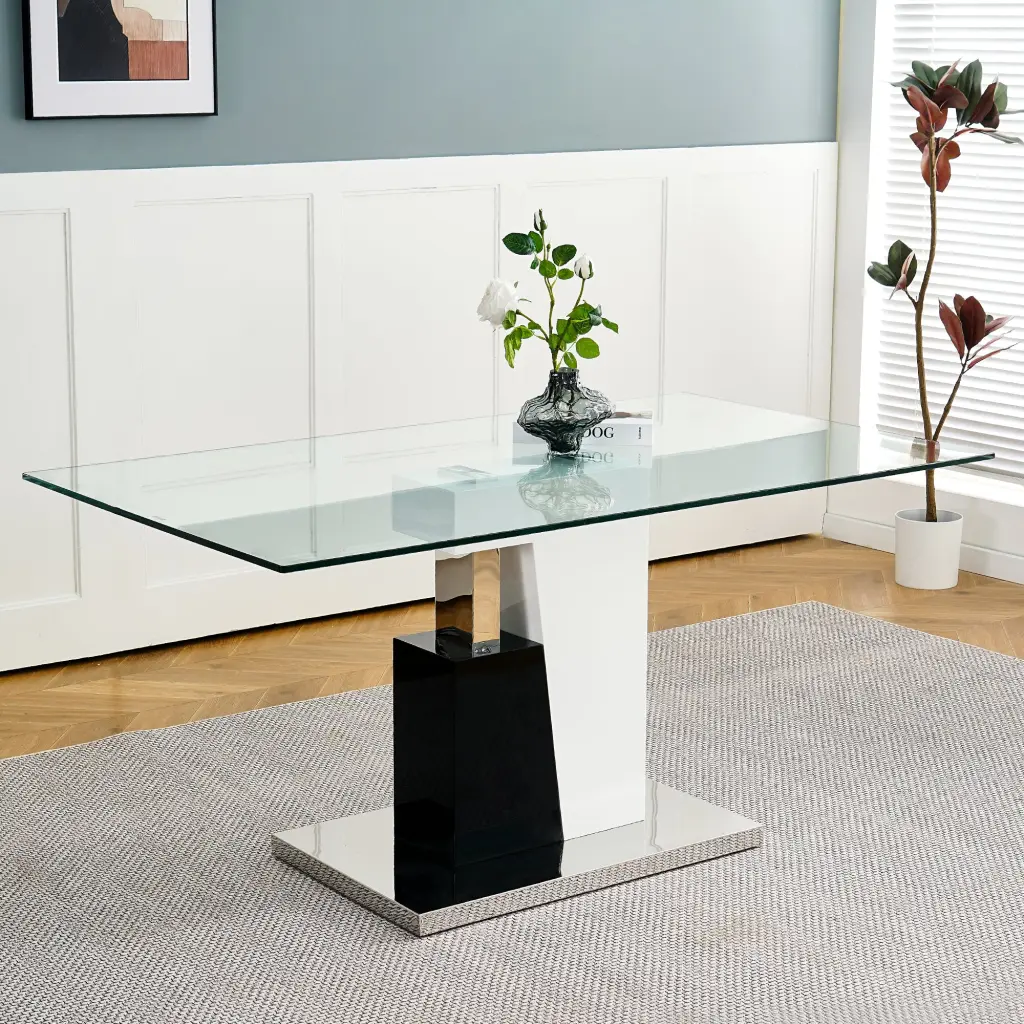 Modern Style Glass Table Elegant Transparent Design Long Lasting youngmagic