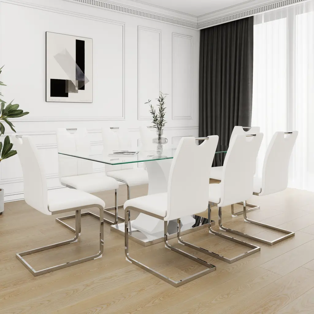 Modern Style Elegant Transparent Glass Table Long-lasting Design youngmagic