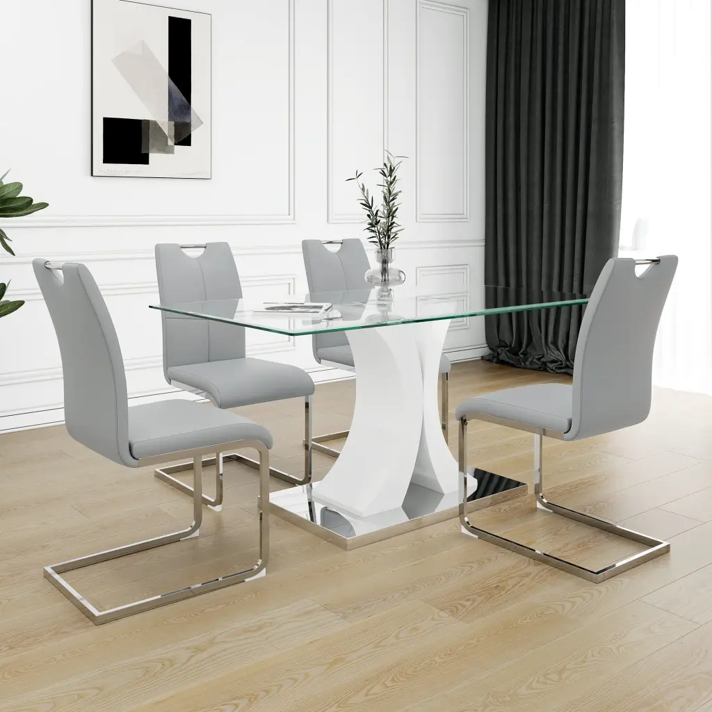 Modern Style Glass Table, Elegant Transparent Design, Long-lasting youngmagic