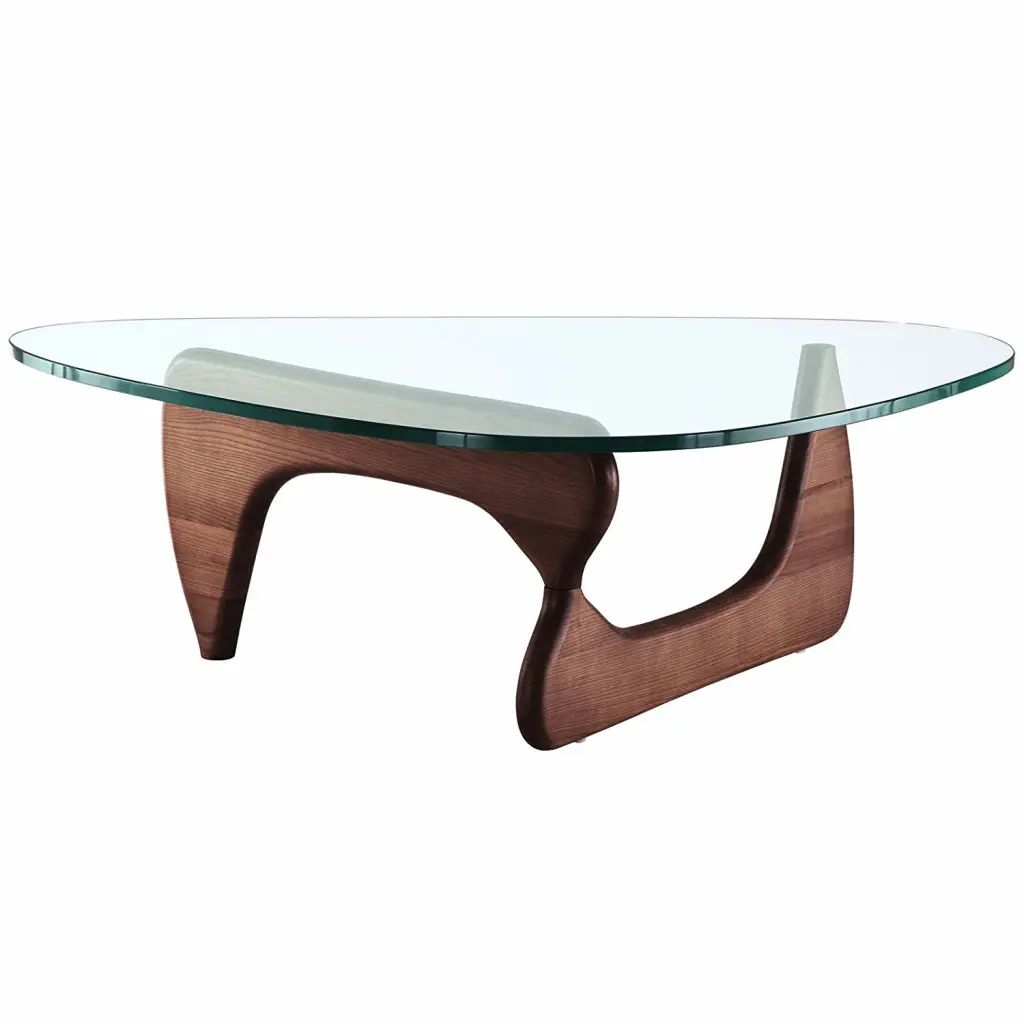 Dynasty Coffee Table Glass Top and Solid Walnut Wood Base EMOD