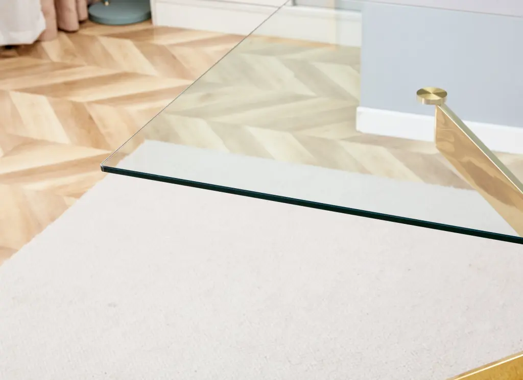 BL 16080 Clear Glass Gold Coffee Table Glass Top d-n furniture