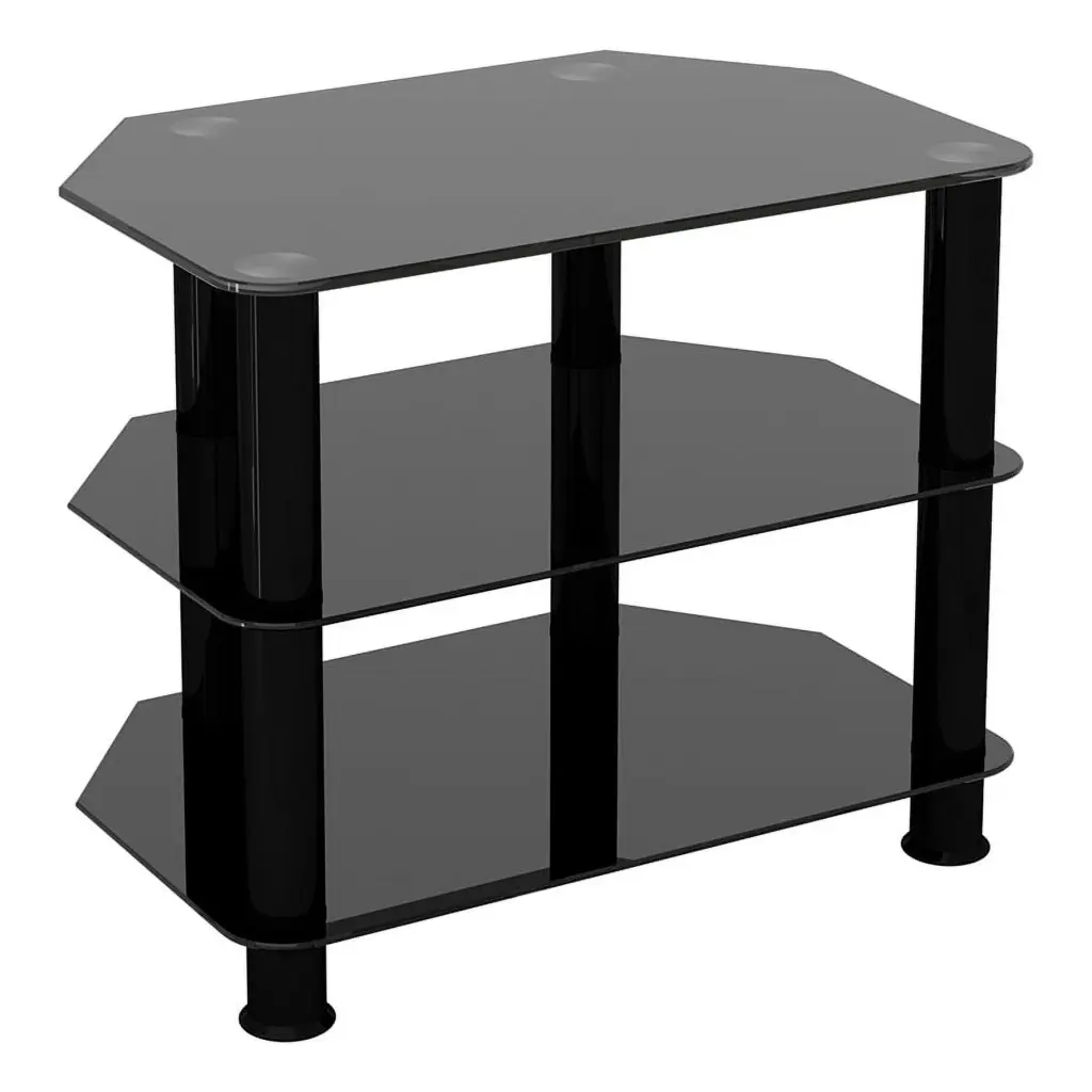 SDC600BB- Black Glass TV Stand Black Legs 32-inch TVs AVF