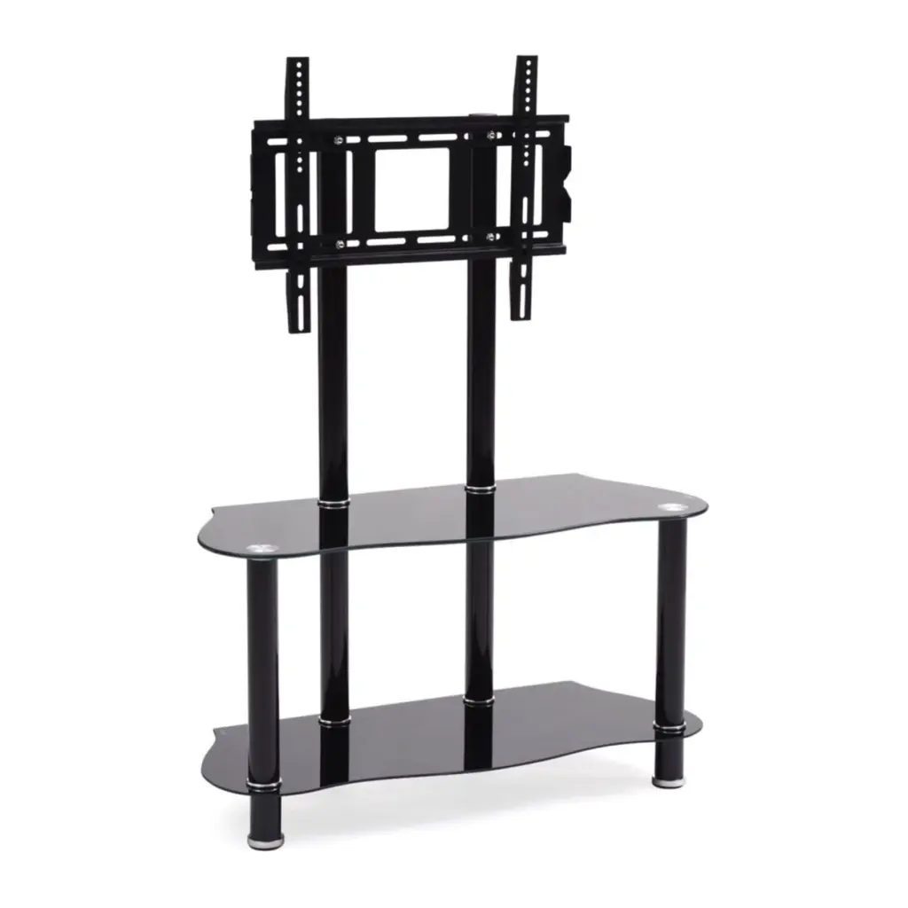 Home Decorative 35.4 Inch Wide Glass TV Stand Mount Modern Media Center Hodedah