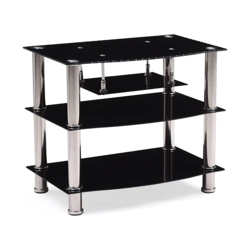 Modern Indoor Furniture 27.5 Wide Glass TV Stand Living Room Hodedah
