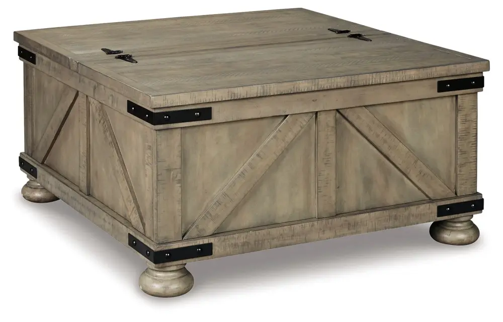 Aldwin - Cocktail Table Storage - Square - Ash