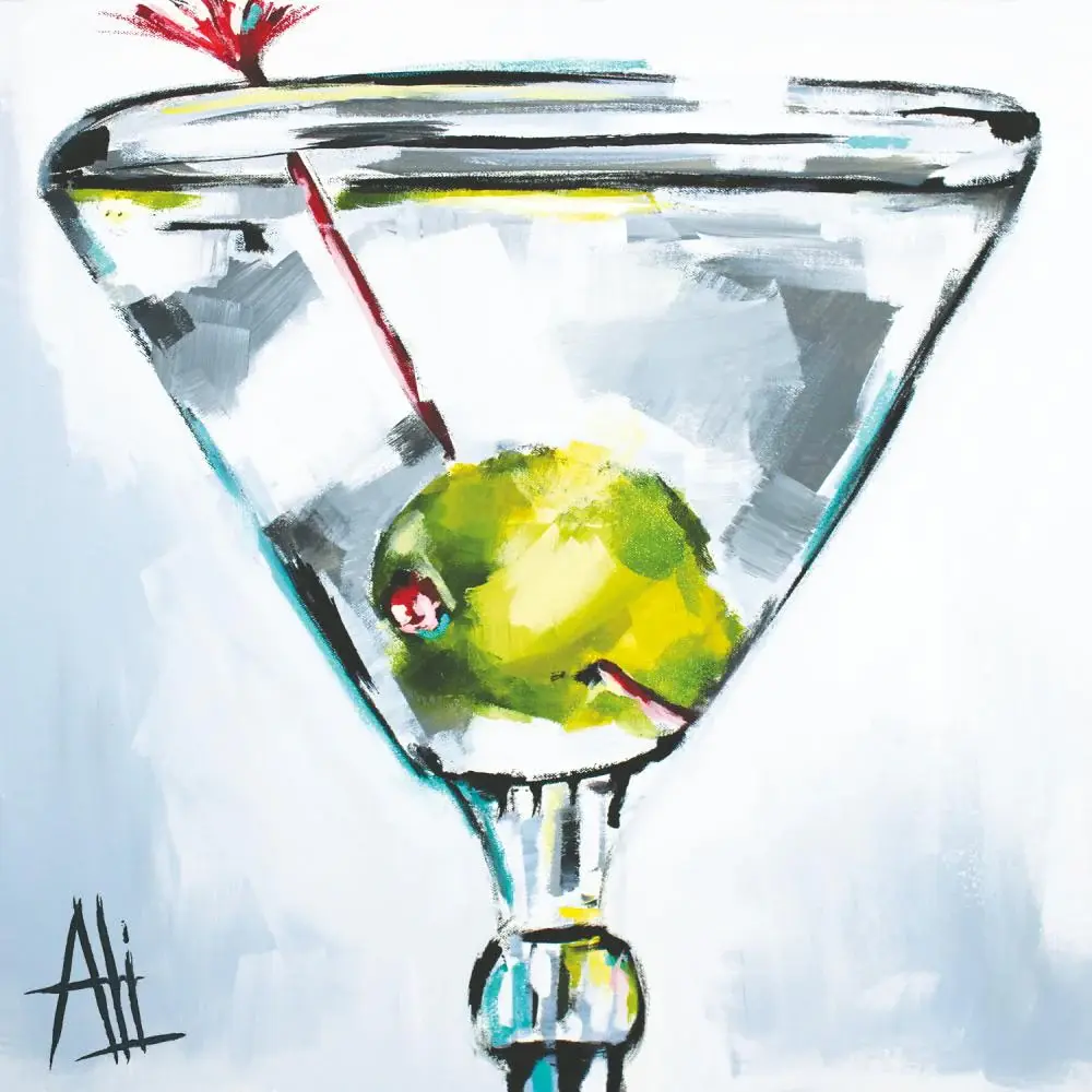 Art Martini beverage napkin