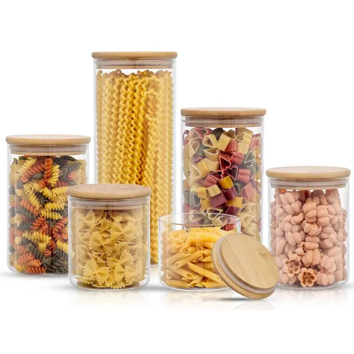 Borosilicate Glass Jars Bamboo-based Lids