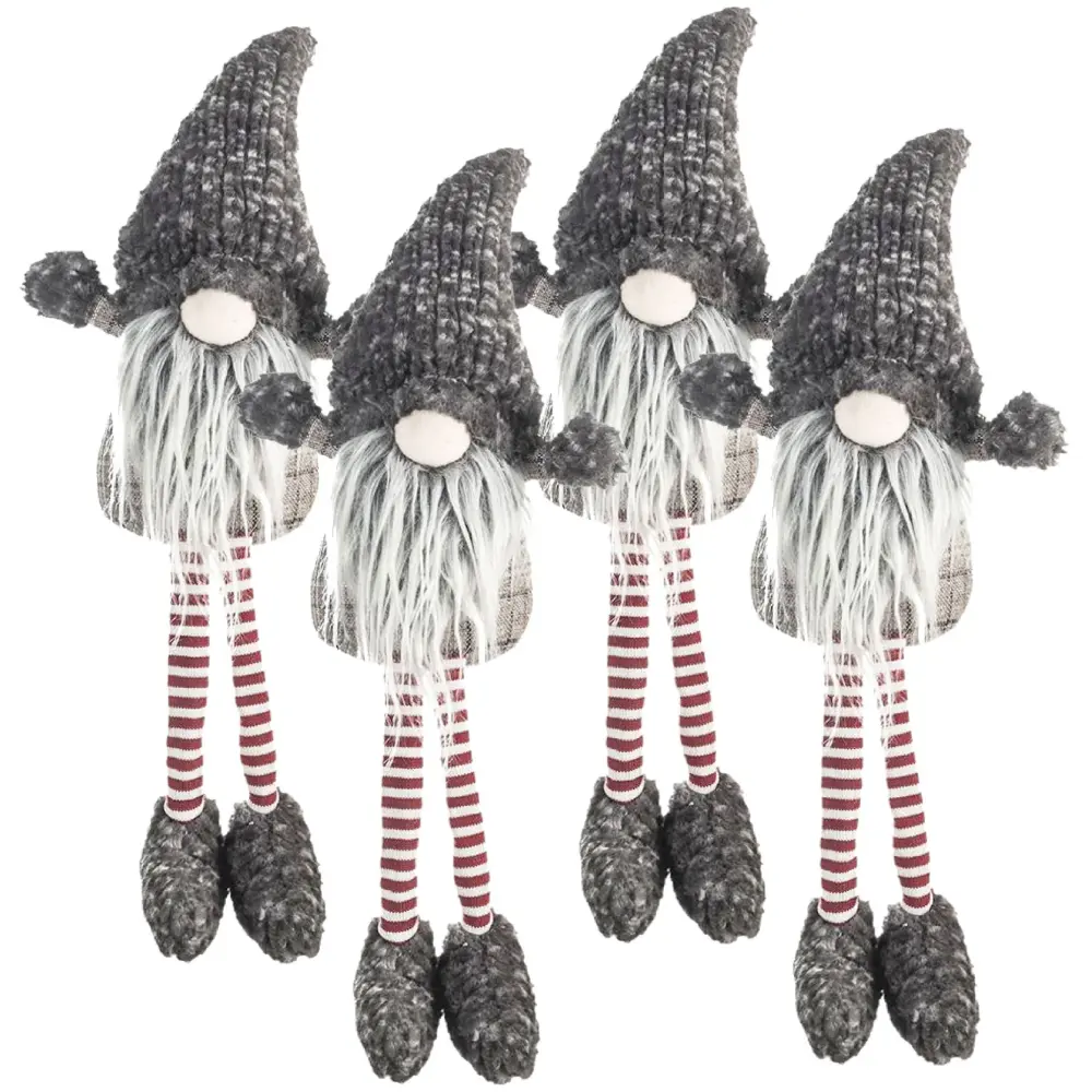 Christmas Gnomes Decorations, Christmas Table Home Ornaments Holiday Party Gifts adjust 4) - Gray