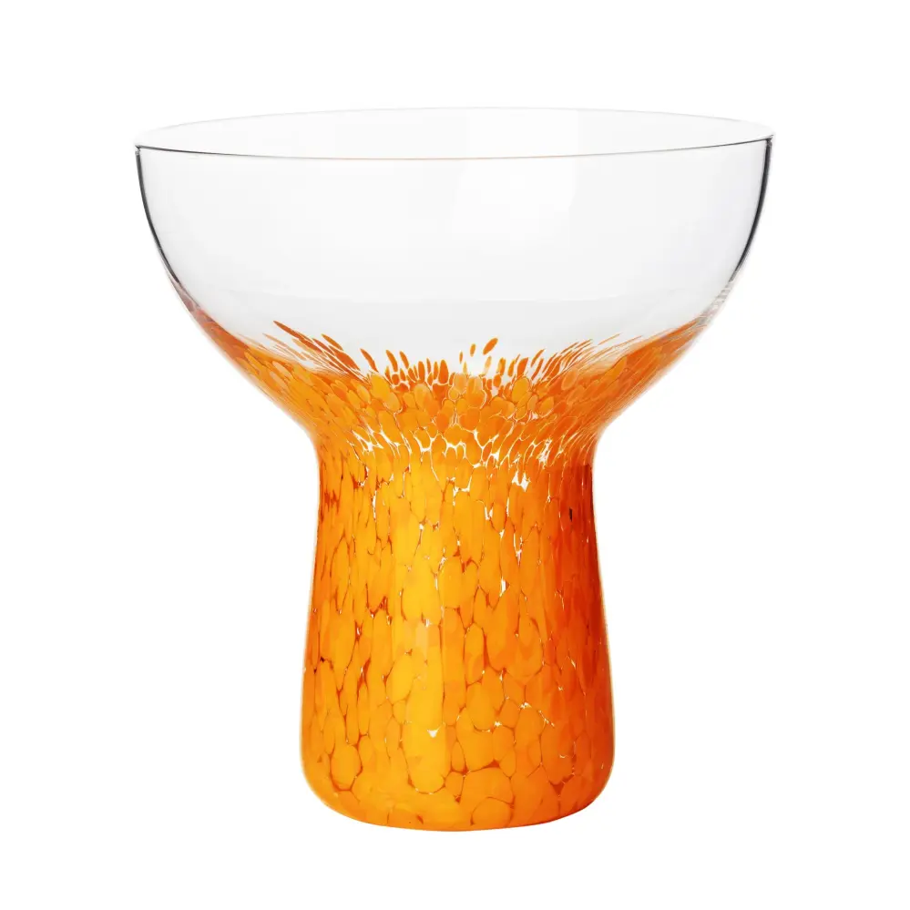 Dottie Clear Coral Dots Handblown Cocktail Glass - Set 4