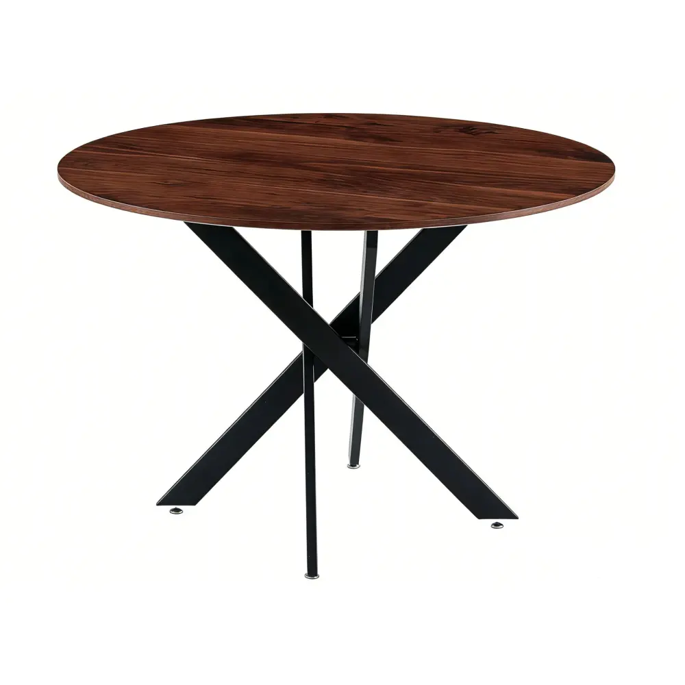 Mid-Century Dining Table 4 - 6 People Round Table Top, Pedestal Dining Table, End Table Leisure Coffee Table, Cross Leg