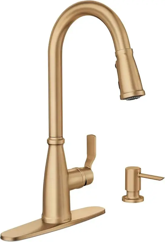 Moen Nolia 87071 Series 87071BZG Pull-Down Kitchen Faucet, 1.5 gpm, 1-Handle, 1, 2, 3, 4-Faucet Hole, Metallic