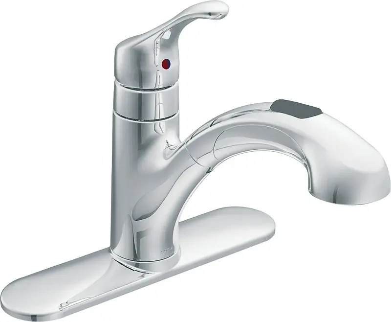 Moen Renzo Glacier CA87316C Kitchen Faucet, 1.5 gpm, 1-Handle, Stainless Steel, Shiny metal Plated, Deck Mounting