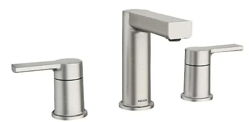 Moen Rinza Series 84629SRN Bathroom Faucet, 1.2 gpm, 2-Handle, 3-Faucet Hole, Metal, Spot Resist Satin-brushed Nickel