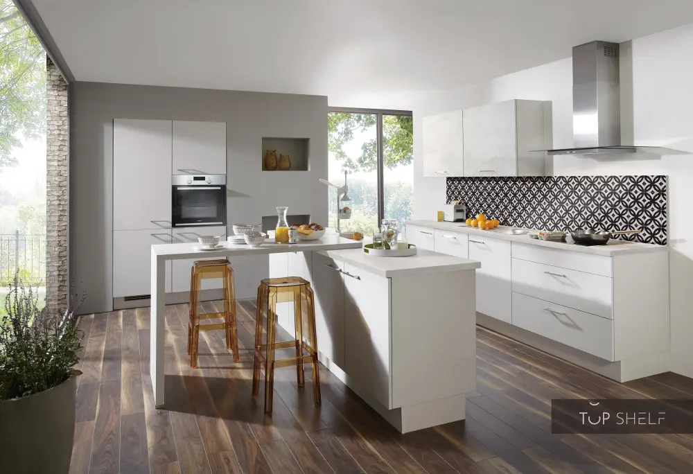nobilia kitchen kitchen island Laser 417 silk slate 270 + 120 + 240 cm configurable --