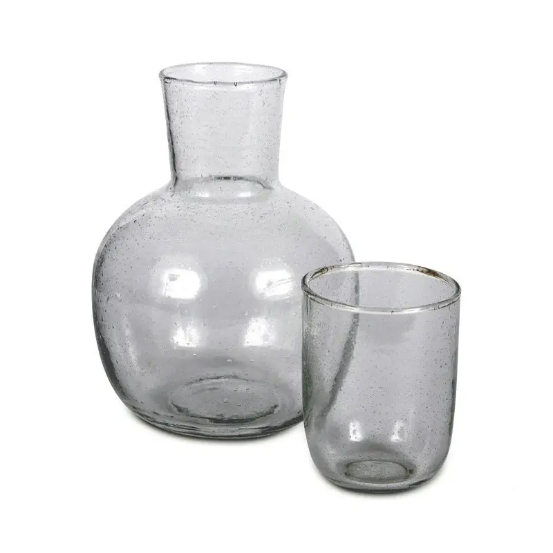Seeded Carafe and Drinking Glass