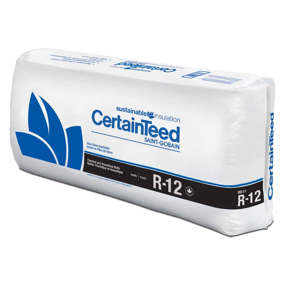 Sustainable Insulation R-12 Fiber Glass Insulation, 3-1/2" x 16" x 48" (128 ft²)