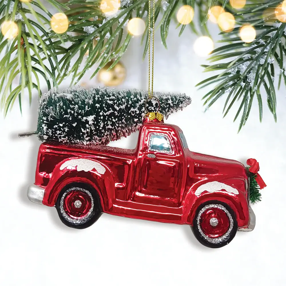 Time-honored Red Truck Tree Glass