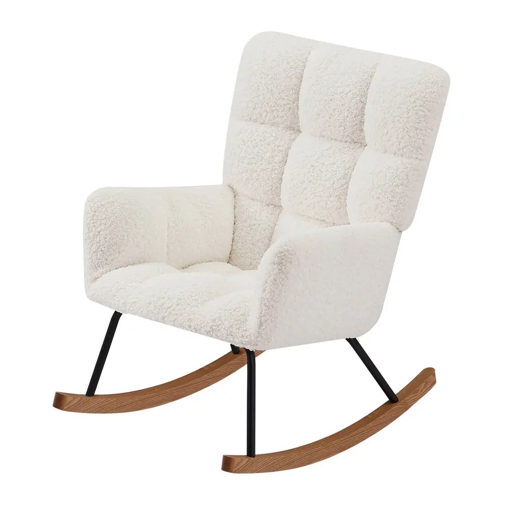 Leisure Sofa Glider Chair Comfy Upholstered Lounge Chair High Backrest justone interior